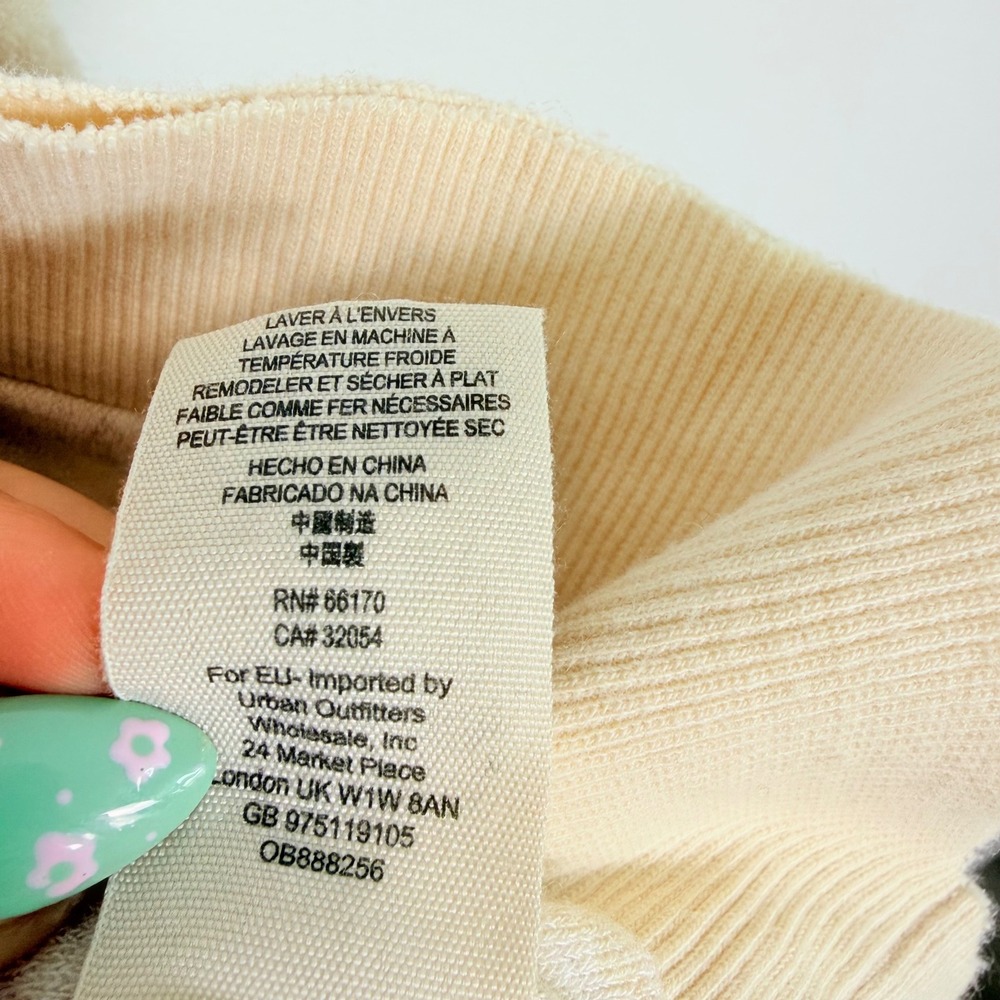 Free People Take It‎ Off V-Neck Pullover Sweater Sweatshirt Cream OB888256 XS - Picture 7 of 8